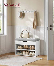 VASAGLE Shoe Bench With Cushion, Storage Bench With Padded Seat, Hallway Bench W