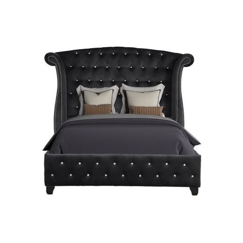Crystal tufted king bed - tufted,
