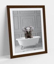 BABY ELEPHANT IN BATHTUB PANEL
