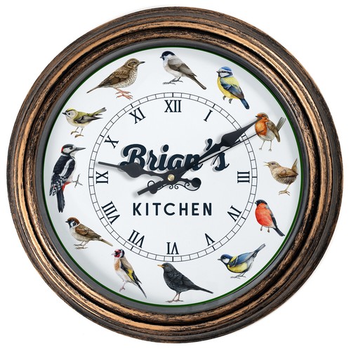 Personalised wall clock - clock, bird