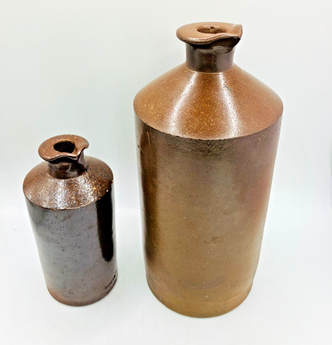 Two antique large small salt - antique,