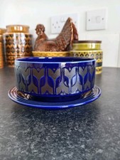 Hornsea Pottery Heirloom Soup Bowl And Saucer Midnight Blue Vintage MCM 1970s