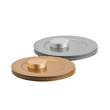 12pc Round Charger Plate Set with Coasters 33cm Bead Design Wedding Party Plate