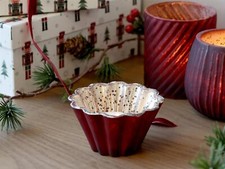 Red Glass Candle Holder, Red &