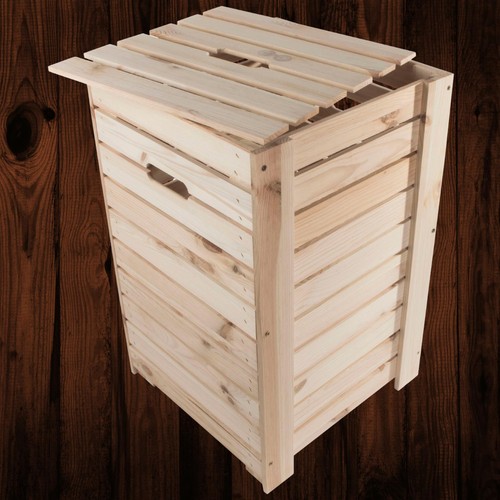 Wooden laundry bin - laundry, basket