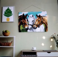 A 3 Horse Latch Hook Rug