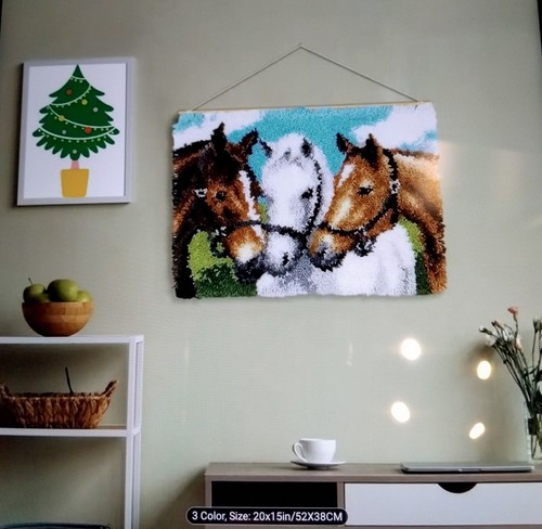 Horse latch hook rug - 3,