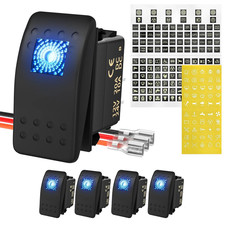 5PCS Marine Boat Rocker Switch 12V Lighted LED Waterproof Rocker Switch 12 Volt 