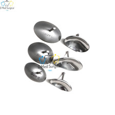 Corneal Eye Shield Protector Stainless Steel, Set of 6 Pc Laser Eye Protector