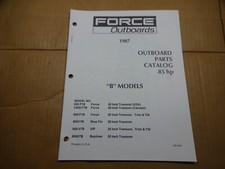1987 Force 85 HP B Models Outboard Parts Catalog Manual OB4162 Bayliner Blue Fin