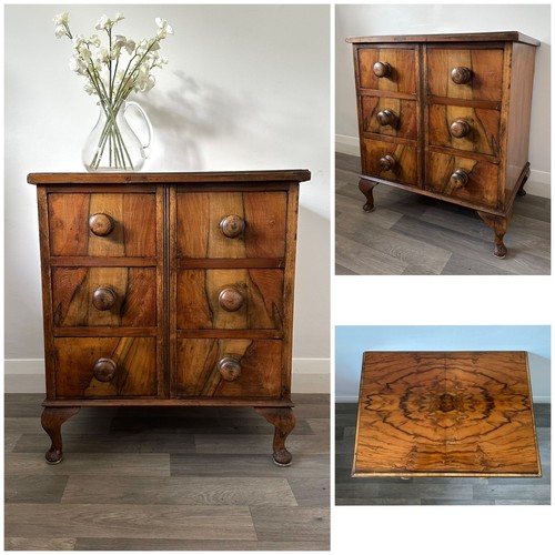 Rare antique burr walnut chest - rare,