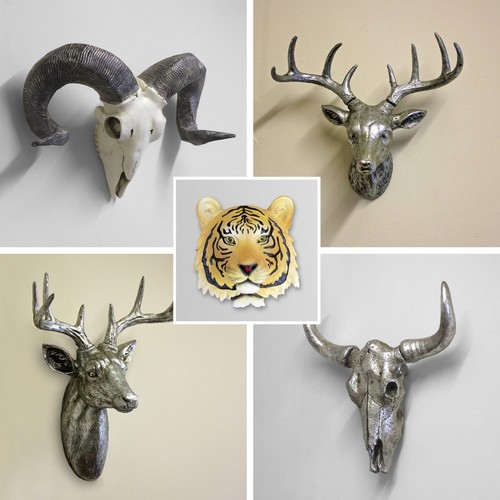 Animal buffalo ram tiger heads - buffalo,