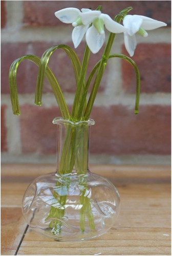 Gorgeous glass snowdrop flower - glass,