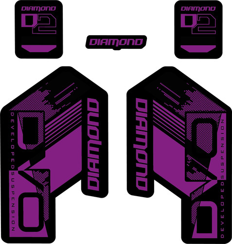 Dvo diamond forks decals - diamond, d2