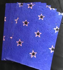 Handmade Mulberry Paper  A4 & A5 sheets art/craft/decoupage/batik Stars