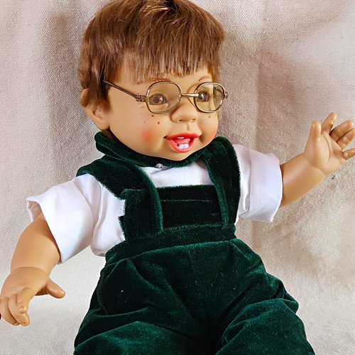 Boy doll with glasses - doll,