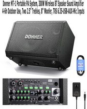 Donner MT-1 Portable PA, 300W, Wireless, BT Speaker, Sound Amplifier, 4-6h Use