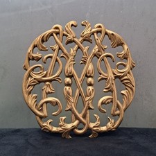 Vintage Colonial Williamsburg Cypher Brass Trivet 1950 Excellent