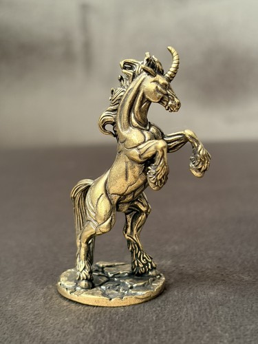 Rearing unicorn solid - unicorn, brass