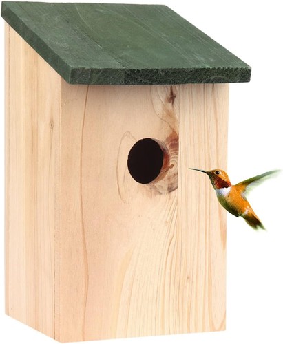 Wooden bird house nesting box - house,