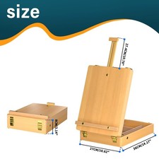 Wooden Table-Top Box Easel Folding Artist Drawing Easel Board With Storage