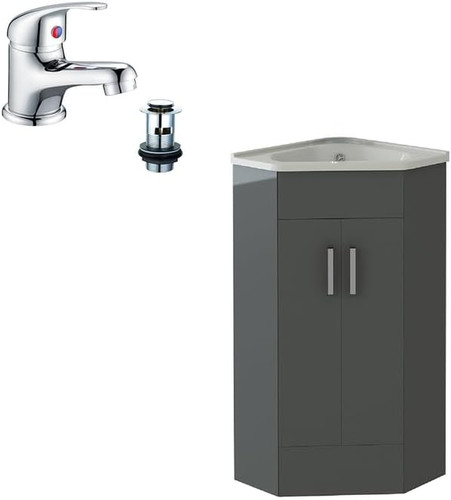 Corner cloakroom vanity unit - cloakroom,