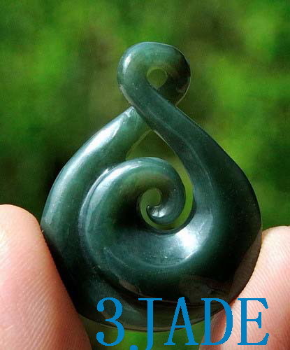 Natural nephrite jade twist - natural,