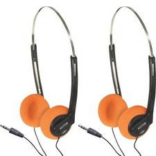 2 x Vintage Stereo Headset Ear Retro 80s Pad Walkman Headphones PC MP3 Adjustabl