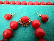 Vintage Style Red Coral Set