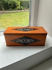 Vintage Jacobs Cream Crackers Storage Tin Container 22cm