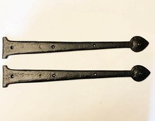 A Pair Of 18" Spear End False Door Hinge Fronts in Black Cast Iron (4201)
