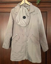 dize L raincoat KARL LAGERFELD Paris khaki/beige packable, on/off hood rain jack