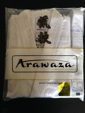 NEW ARAWAZA WHITE ADULT WKF KARATE SUIT LIGHTWEIGHT 8oz GI UNIFORM