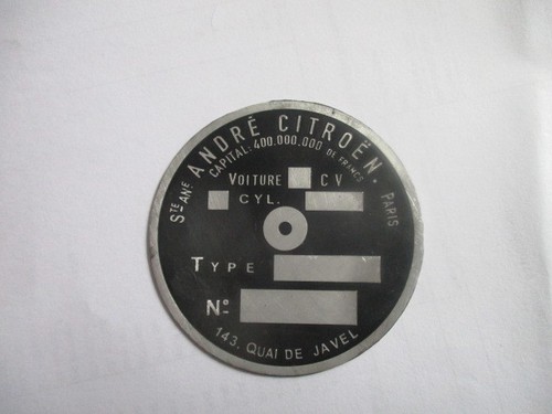 Type plate citroen sign - plate,