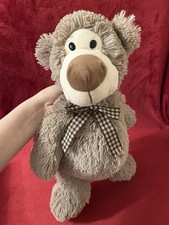 Flame Homeware Brown Floppy Teddy Bear With Bow Soft Plush Toy Stuffed Animal