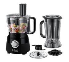 Russell Hobbs Food Processor and Jug Blender, Matte Black, 1.5L, 600W - 24732