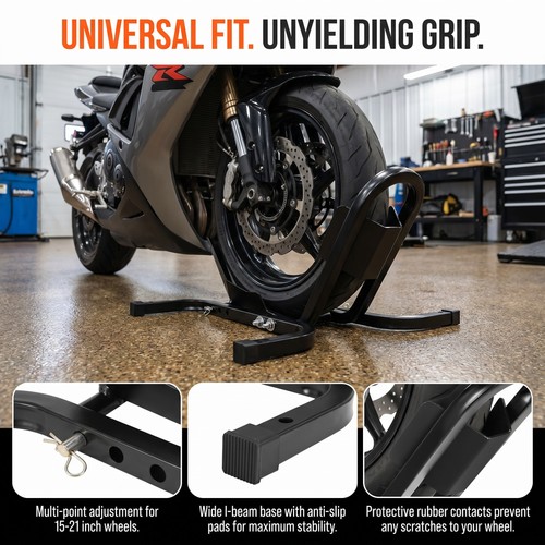 Front wheel chock motorbike - front,