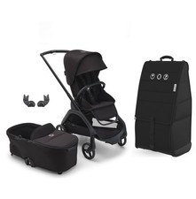Bugaboo Dragonfly COMPLETE Travel System Black + Transport Bag - Midnight Black