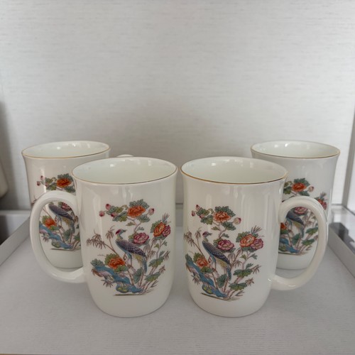 Wedgwood kutani crane mugs - kutani,