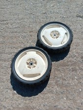 HONDA IZY HRG 465  PETROL SELF PROPELLED MOWER PAIR OF REAR WHEELS GOOD TREAD