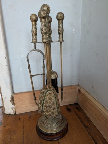 Brass fireside companion set - fireside, 4