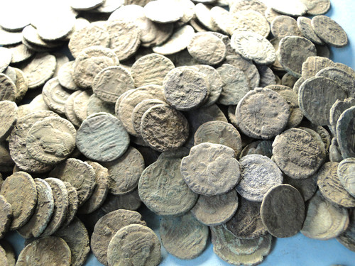 Bronze coins dug - bronze, with