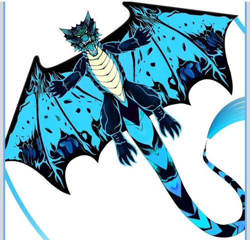 Blue dragon kite for kids - blue,