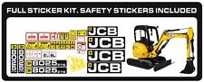 JCB 8025 ZTS Micro Digger Sticker Kit Decal Set Full Safety Sticker Kit Included
