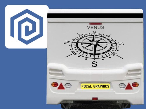 Large compass vinyl decal - large,
