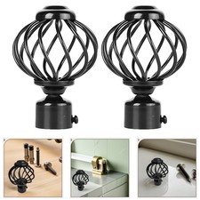 2pcs Curtain Pole Ends Curtain Rod Decorative Ends Iron Curtain Pole Finials