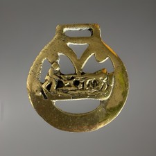 Vintage Horse Brass Farmer &