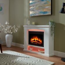 Electric Fireplace with Surround, LED Flame & Mood Light – Endeavour Ebberston