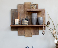 Unique Rustic 2 Level Wooden Shelf - Solid & Sturdy 100% Reclaimed Wood