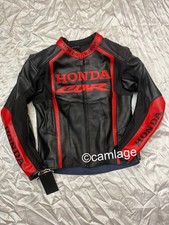 Honda Racing Motorcycle Leather Jacket Biker Genuine Cowhide Leathers